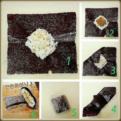 簡単におにぎりを作れる方法の図解画像