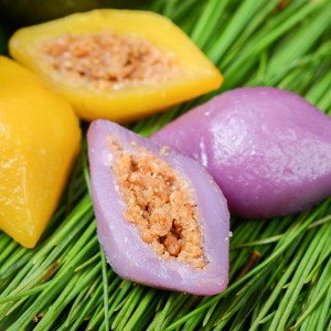 맛보기 [ 깨송편 (단호박 송편+자색고구마 송편) 260g ] 추석국산 참깨송편