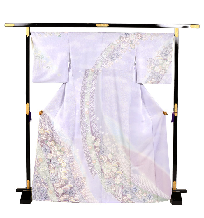 ★着物10★ 1円 逸品!! 絹 訪問着 【熊野桂堂】竹取物語 かぐや姫 袷 身丈163cm 裄68.5cm [同梱可] ☆☆☆☆☆ ☆着物10☆ 1円 逸品!! 絹 訪問着 熊野桂堂竹取物語 かぐや姫 袷