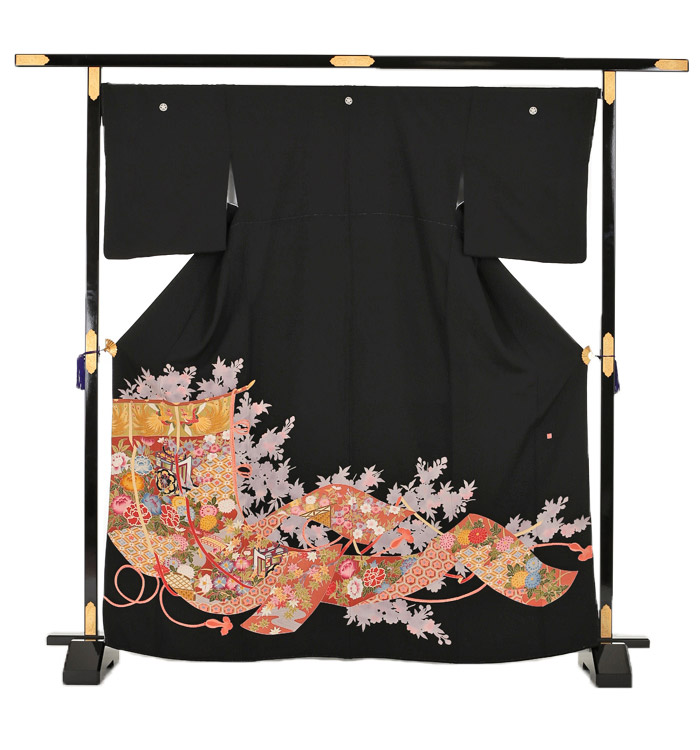 黒留袖 金彩友禅 19点フルセット　 かんざし着物用バッグ付き 本加賀友禅 黒留袖 No.CA-0782-Sサイズのレンタル｜きもの365