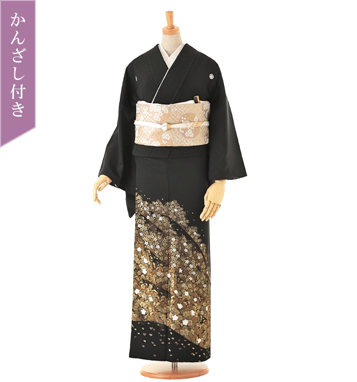 かんざし付】山口美術織物 黒留袖 No.CA-0133-Mサイズのレンタル