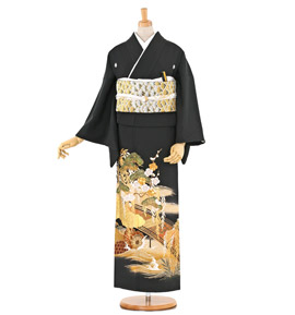 正絹 黒留袖 作家物 辻ヶ花 稲丸文模様