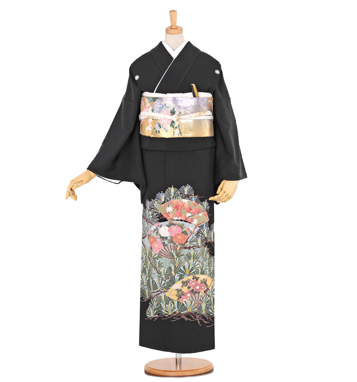 【かんざし付】友禅 黒留袖 No.CA-0474-Mサイズ