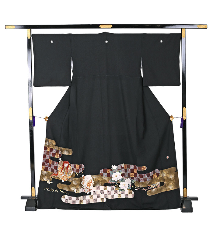 連獅子 黒留袖 No.CA-0481-Mサイズのレンタル|きもの365 連獅子 黒留袖 No.CA-0481-Mサイズのレンタル|きもの365