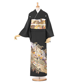 関芳 黒留袖 No.CA-0577-Lサイズ