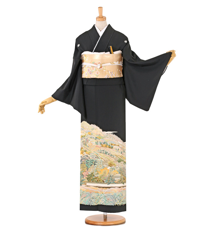 友禅 黒留袖 No.CA-0619-Mサイズ
