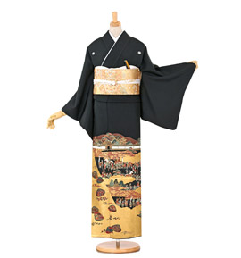 純金箔 黒留袖 No.CA-0748-Mサイズ