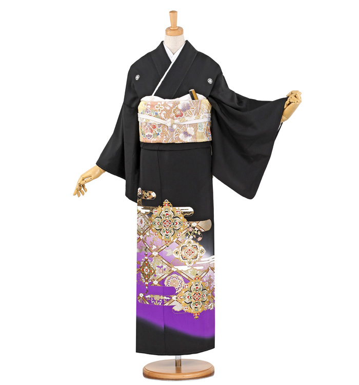 訪問着フルセットぶどうの葉実花虹色渋い着物正絹I0