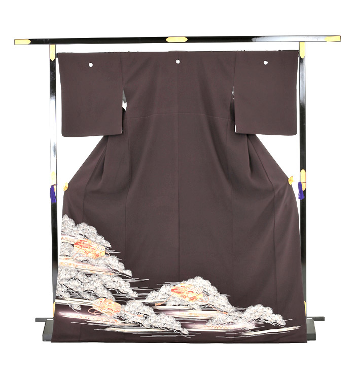 色留袖 身長157-172cm 三つ紋 it-050 レンタル】色留袖 フルセット 正絹 適応身長157~172cm 三つ紋 it