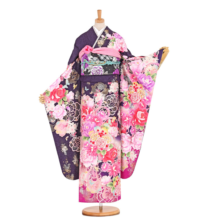 振袖5点セット 成人式 振袖5点セット 正絹 やまと 桜 玩具 金彩 金糸 紫紺