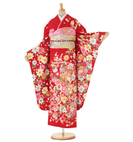 成人式フルセット 成人式 振袖 フルセット 金 赤 山吹 花柄 プレミアム古典 青柳