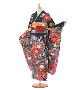 大幅値下げ❗️振袖セット　4点セット 振袖 レンタル 成人式 21点セット レトロ 成人式セット 菊 紫系 正絹