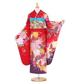 赤で人気の振袖(成人式)レンタル｜格安の着物レンタル(税込7,980円