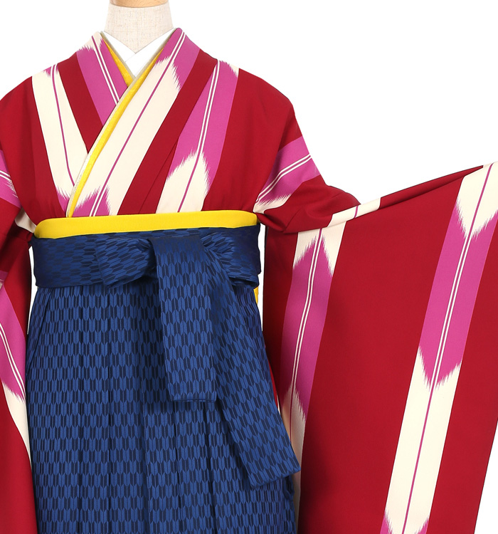 卒業　袴(Lサイズ)着物、袴、長襦袢セット 卒業式 袴 セット 二尺袖 着物 3点セット 絵羽柄 小振袖 女の子