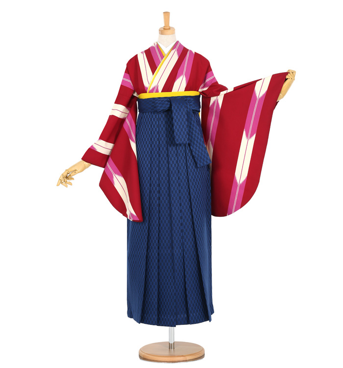卒業　袴(Lサイズ)着物、袴、長襦袢セット h6540.jpg