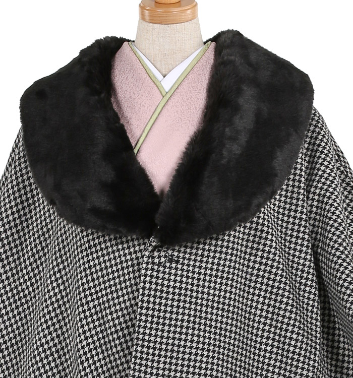 防寒用ファー付きケープ No.ZA-6518-00のレンタル｜きもの365