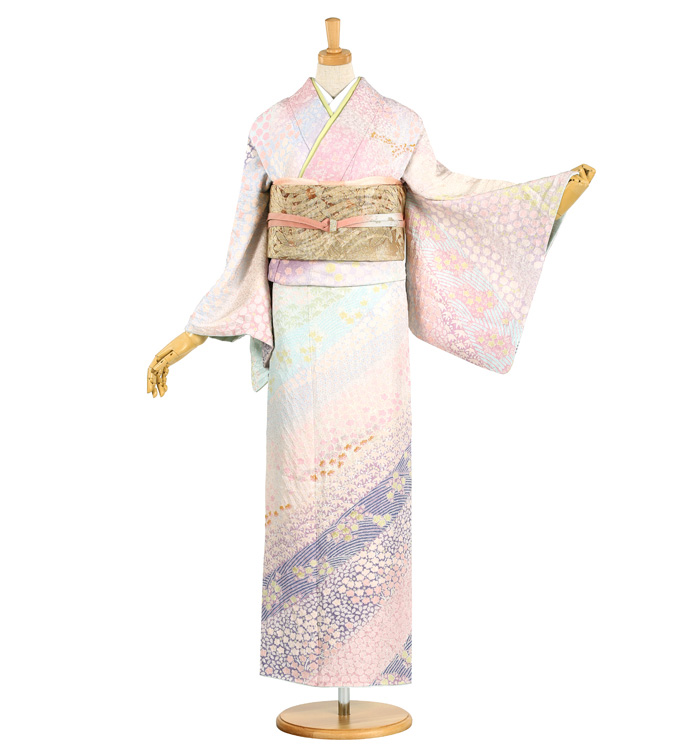 おぼろ絞り 訪問着 塩沢訪問着2点おまとめご購入者❣️ おぼろ染め 訪問着 No.AA-1621-Mサイズのレンタル｜きもの365