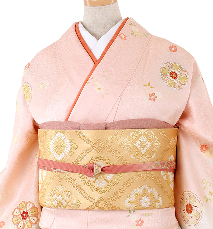 406z35,503u28〇斉藤三才 色無地振袖 重ね衿付き 地紋 やや身幅広め 406z35〇斉藤三才 色無地振袖 シンプル 重ね衿付き 地紋 やや身幅広め〇