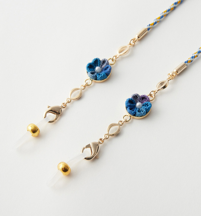 組台手組み 組紐×つまみ細工のグラスコード No.5VD-0017-03の通販