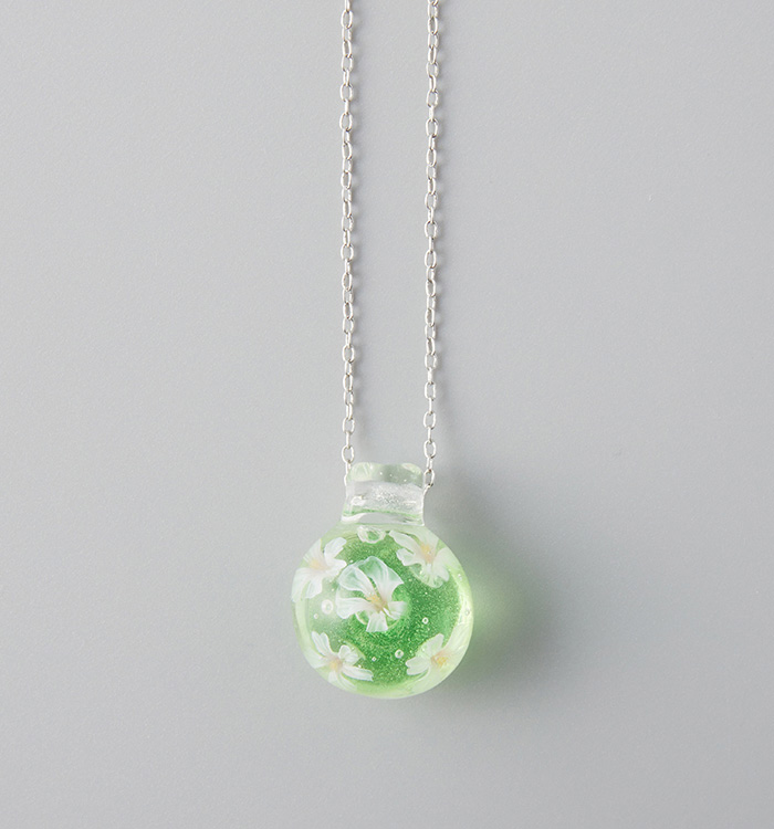 【ガラストップペンダント】桜茶（緑） No.5WI-0029-00_03