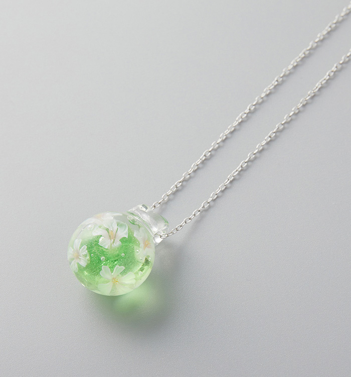 【ガラストップペンダント】桜茶（緑） No.5WI-0029-00_04