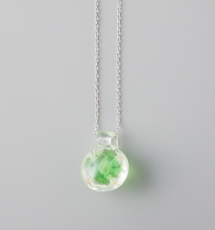 【ガラストップペンダント】桜茶（緑） No.5WI-0029-00_05