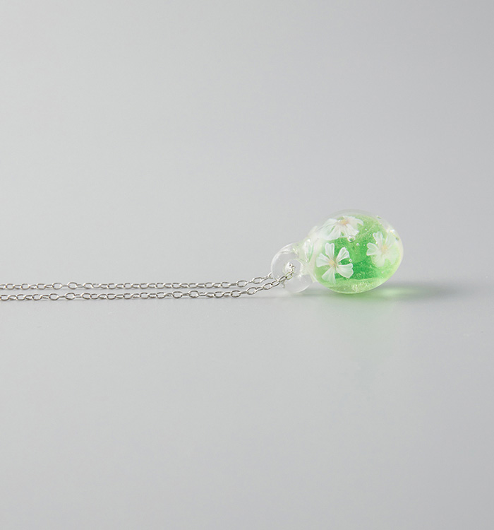 【ガラストップペンダント】桜茶（緑） No.5WI-0029-00_06