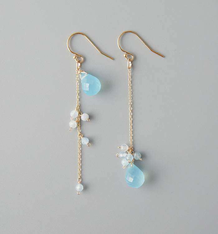 fruitsjolieフリュイジョリ　シーブルーカルセドニーピアス fruitsjolieフリュイジョリ シーブルーカルセドニーピアス