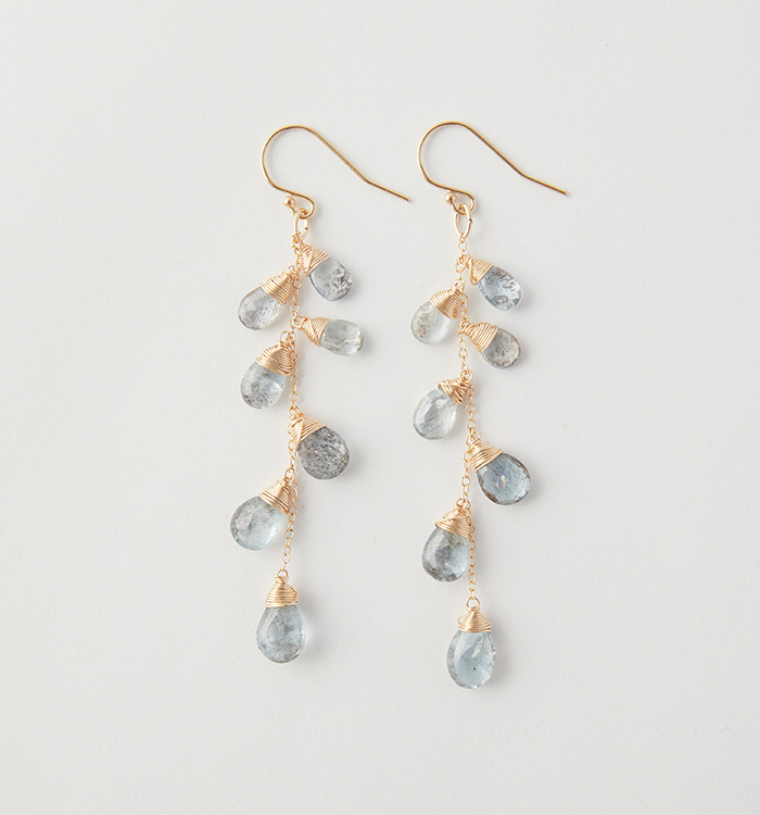 モスアクアマリン7粒巻き巻きピアス№5T-944 No.5XE-0067-00の通販