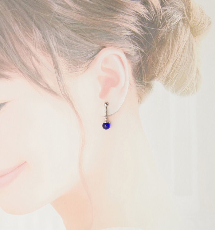 【ガラス玉イヤリング】瑠璃玉 No.5XT-0050-00_07