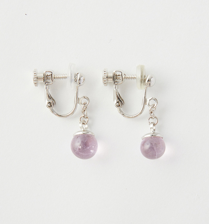 【ガラス玉イヤリング】オーロラピンク No.5XT-0051-00_03