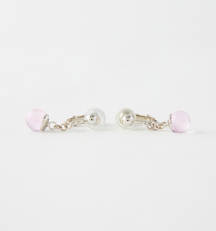 【ガラス玉イヤリング】オーロラピンク No.5XT-0051-00_04