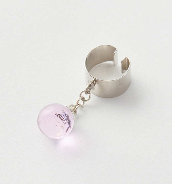 【ガラス玉イヤーカフ】オーロラピンク No.5XT-0052-00_02