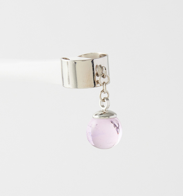 【ガラス玉イヤーカフ】オーロラピンク No.5XT-0052-00_06