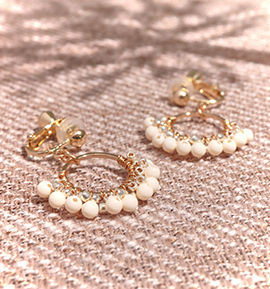 tutu イヤリング オフホワイト No.5XT-0056-00