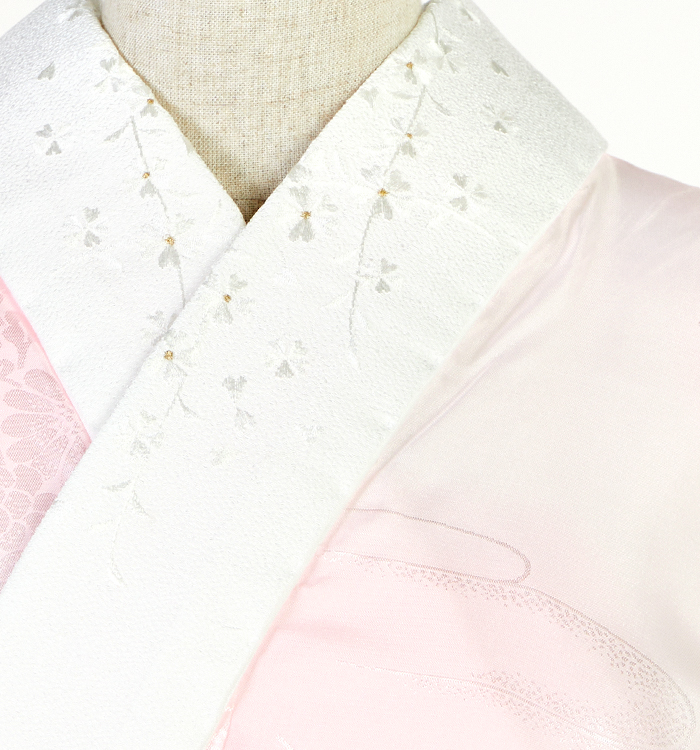 専用ページ振袖用長襦袢 正絹 裄70 梅の花 半衿刺繍 着物 U-1102 kimono-warai_haneri-kyowasai-4