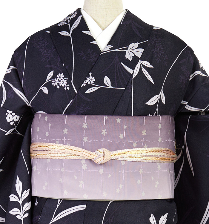 KM9 仕立て上がり　おしゃれ小紋　着物　Lサイズ　黒　定価30900円 小紋 着物 L 3L ワイド トール 洗える着物 江戸小紋 万筋 小花 黒 青
