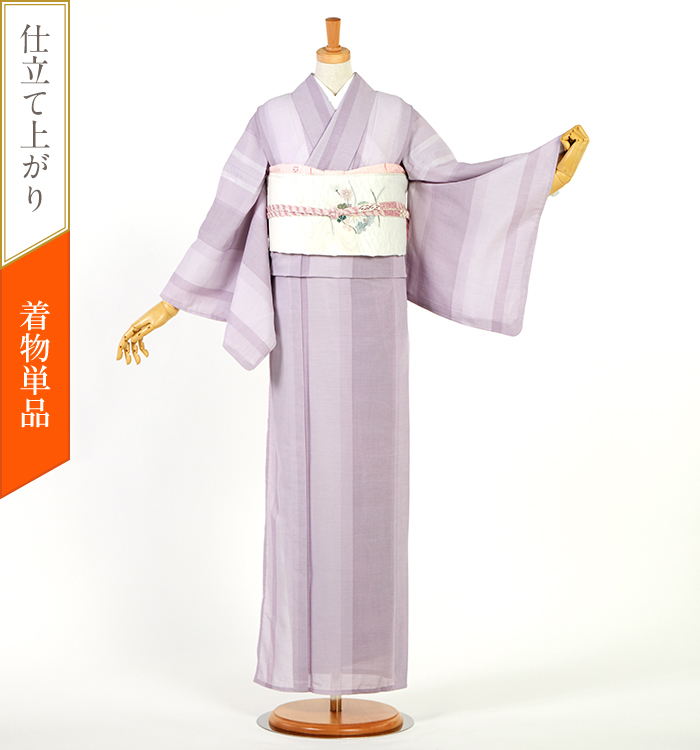 【洗える夏着物】上質な化繊　小紋　居敷当てあり 仕立て上がり】夏小紋 すぐに着られる洗える着物 Mサイズ No.5YI