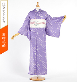 ポワソンドール 麻の葉 紫 浴衣 ハセガワアヤ ばらいろ 絽縮緬 洗える着物 ポワソンドール 麻の葉 紫 浴衣 ハセガワアヤ ばらいろ 絽縮緬