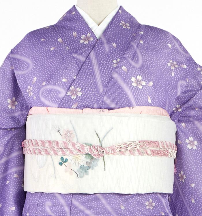 D178 夏着物　訪問着　紫　金彩　絽　ポリエステル　洗える着物　未使用極美品 夏 着物 付下 セミオーダー仕立て上がり 単衣仕立て 絽 夏物