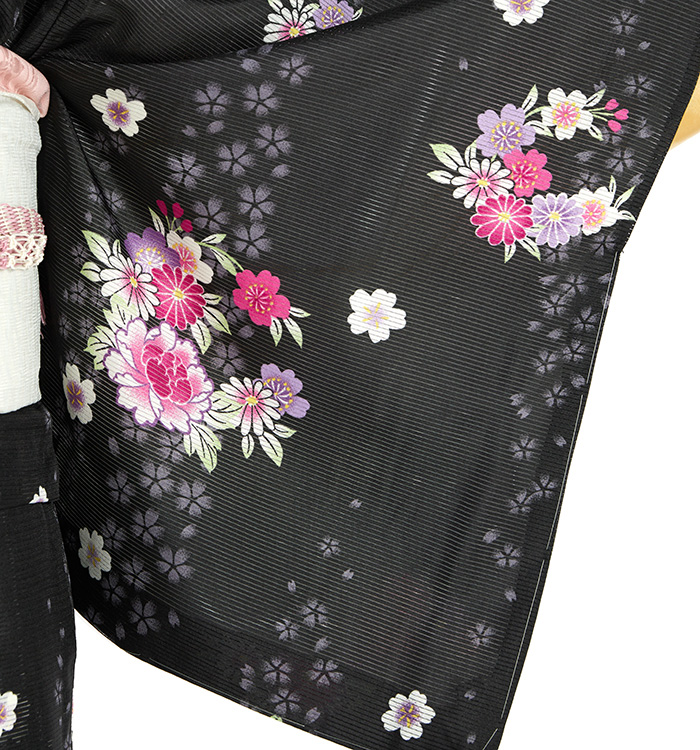 極美品 黒 花 日本製 洗える夏着物 小紋 000000026527-06-l.jpg?t=