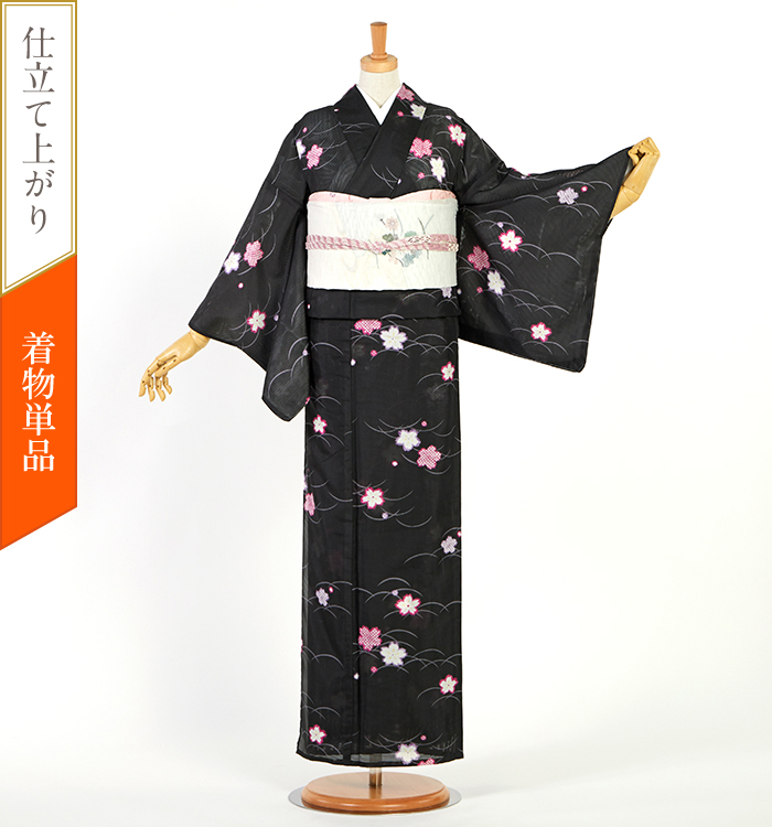 sarao✺美品 洗える夏着物 誂えポリ 紅葉 絽 小紋 A3047 sarao様専用✺美品 洗える夏着物 誂えポリ 紅葉 絽 小紋 A3047
