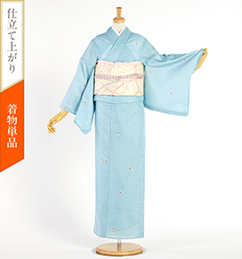 【仕立て上がり】夏小紋 すぐに着られる洗える着物 Lサイズ No.5YI-0314-03-R