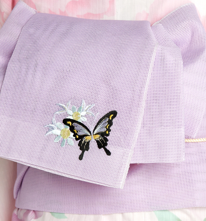 セット】浴衣 フリーサイズ 半巾帯・帯締め・着付け小物付き No.5ZA