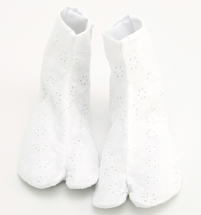 レース足袋 白 24.0cm 4枚こはぜ No.5ZB-0124-06