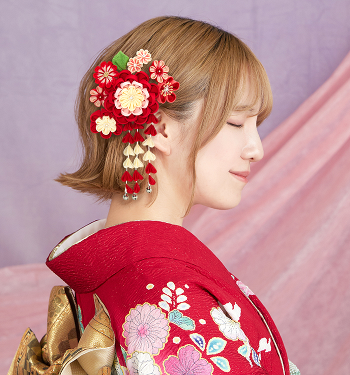 花綴（はなつづり）】振袖・卒業袴用髪飾り 江戸つまみ簪 No.5ZC