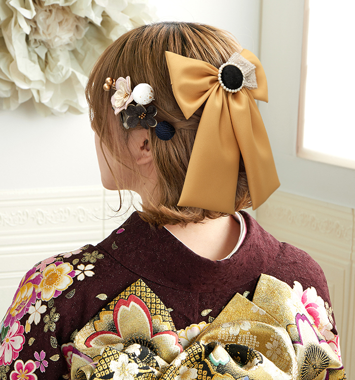 卒業袴・振袖用 リボン髪飾り No.5ZC-2650-10-R