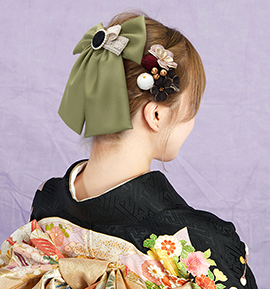 卒業袴・振袖用 リボン髪飾り No.5ZC-2650-20-R
