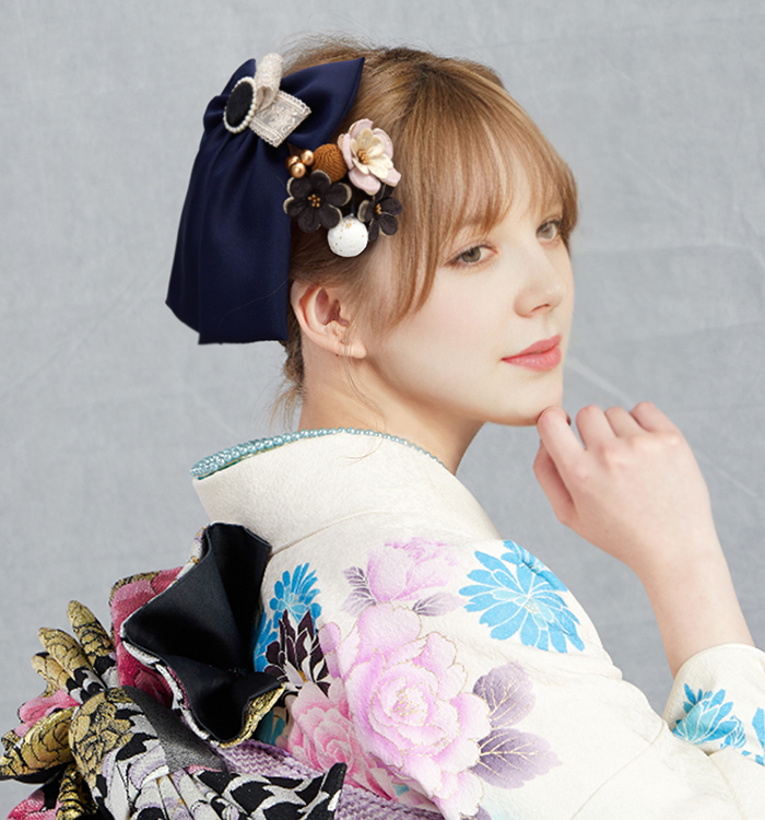 卒業袴・振袖用 リボン髪飾り No.5ZC-2650-30-R