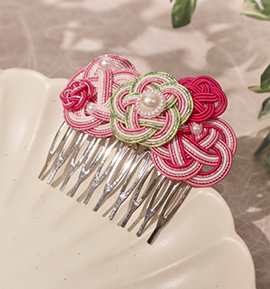 水引 櫛型の髪飾り 緑入り No.5ZC-2654-02